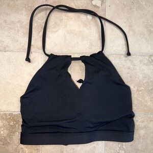 Women’s Athleta Keyhole Halter swim bikini top Black size XXS Extra Extra Small